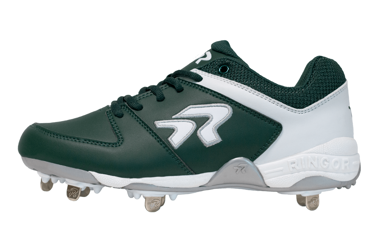 Rokey Women's Flite Metal Softball Cleats Size 7 Black - Enhanced Traction and Comfort - Green